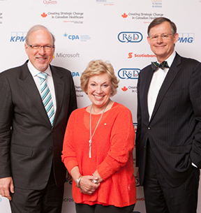 Dean David Saunders, Monieson Centre Director Scott Carson and speaker Janet Davidson